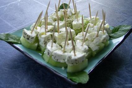 Bouchées fraîches chèvre-concombre